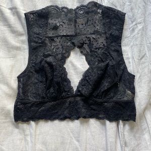 free people black lace bralette